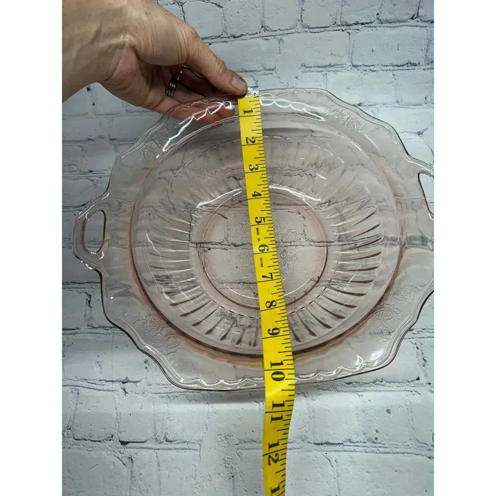 Vintage Anchor Hocking Glass Co. Mayfair Open Rose Pink Serving Bowl